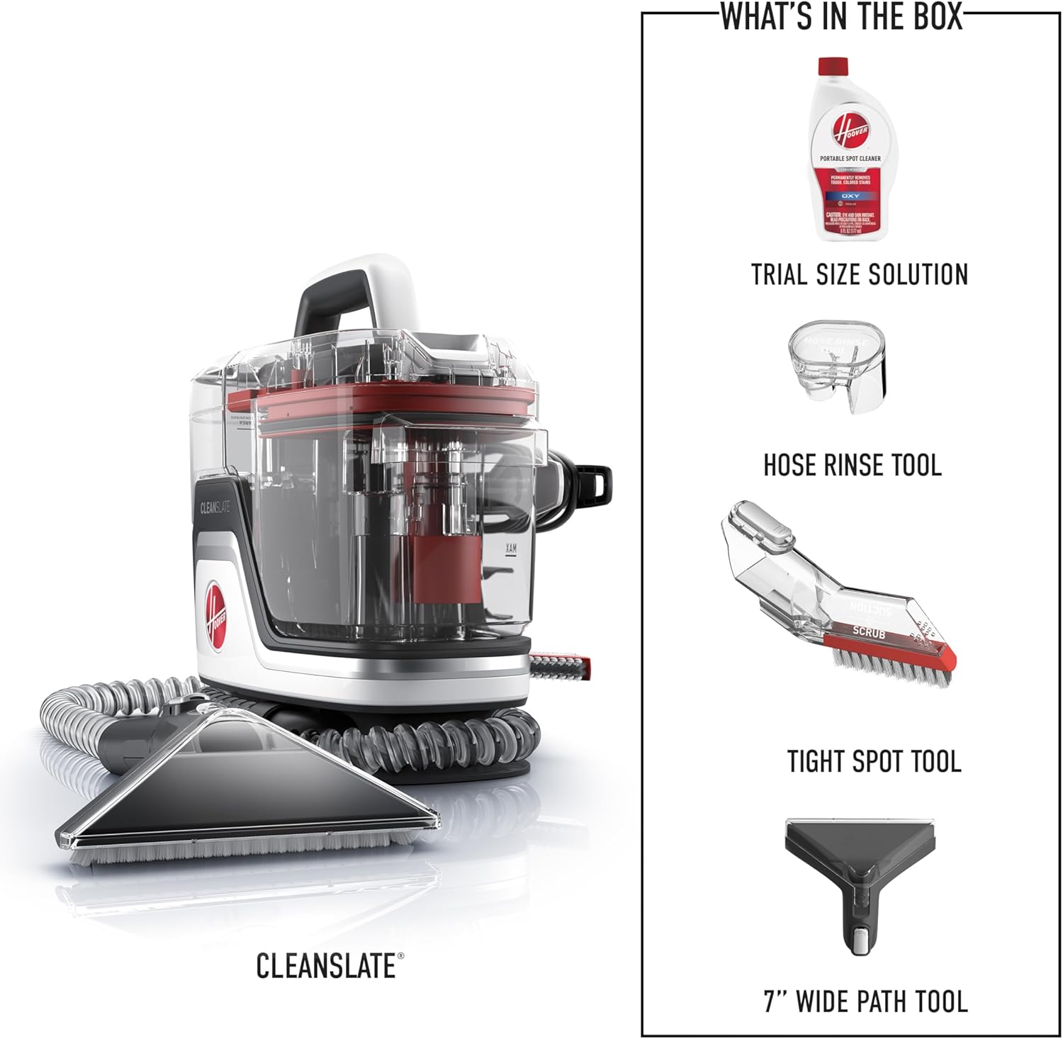 Hoover CleanSlate Plus Portable Carpet + Upholstery Spot Cleaner Machi