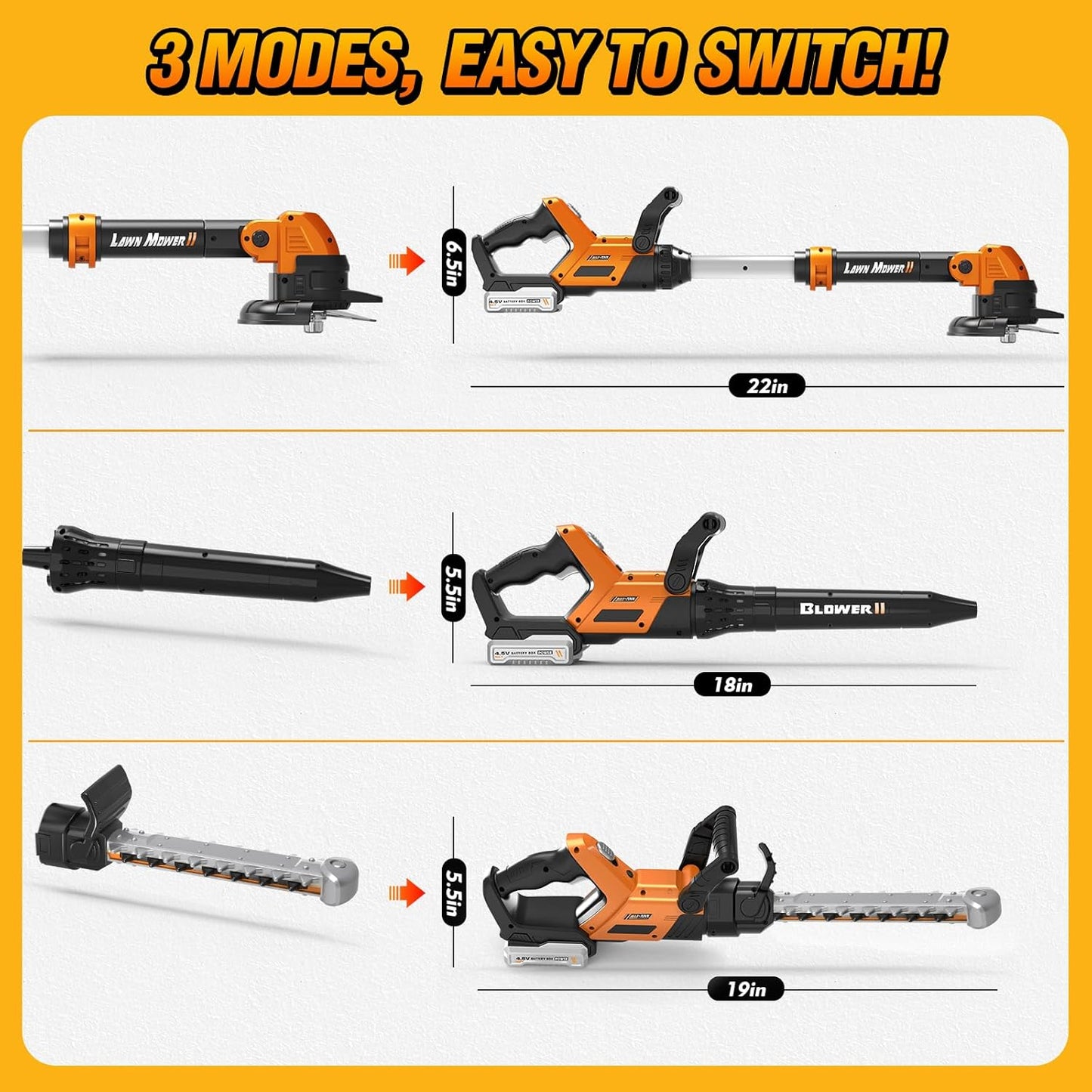 3-IN-1 Kids Garden Tools with Lights and Sounds, Weed Wacker Toy, Leaf