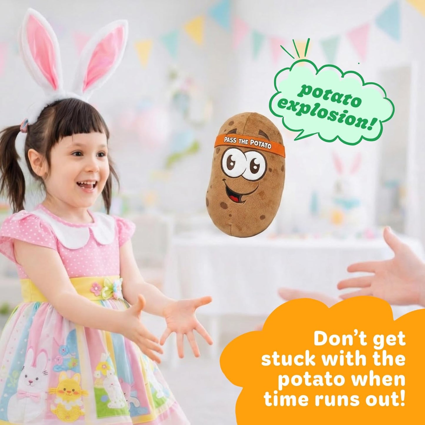 Move2Play, Pass The Potato | Hilariously Wild & Fun Kids Game | Easter Gift for Kids | Easter Basket Stuffer | Indoor/Outdoor Toy for Toddlers & Kids Ages 3-8+ | Summer & Camping Fun