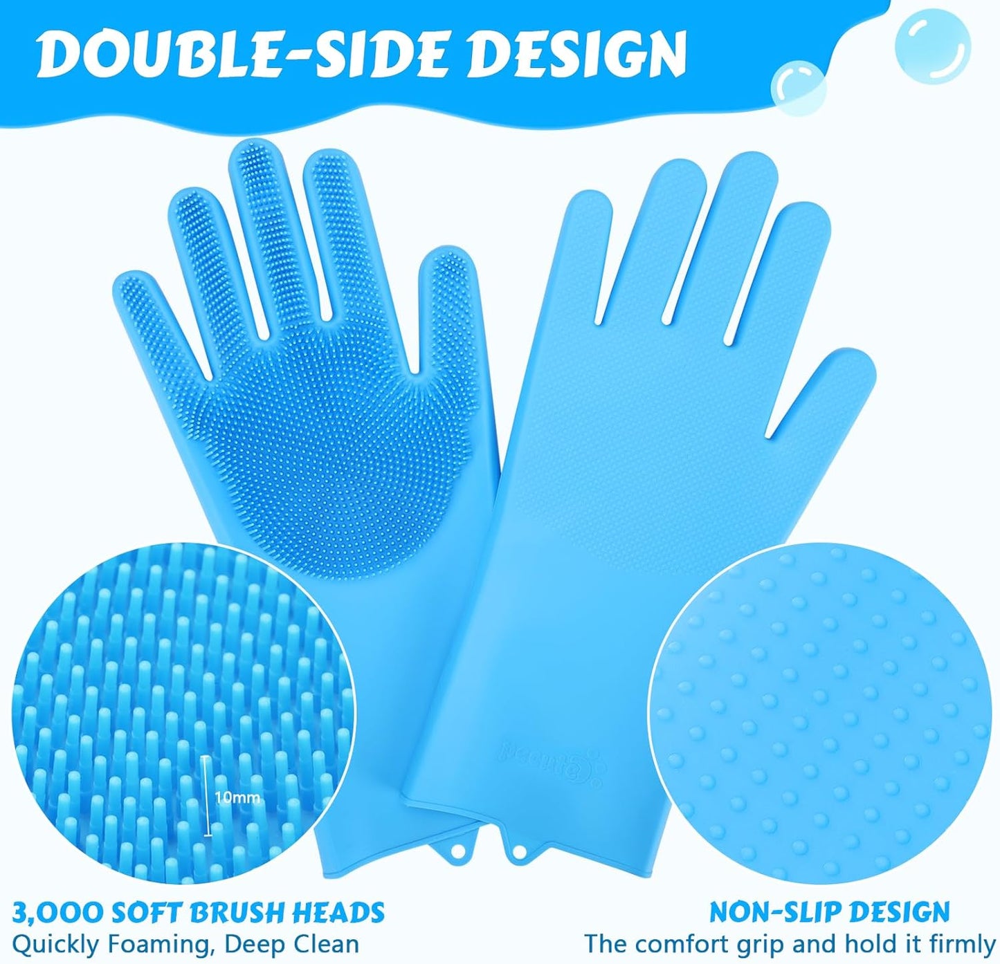 Pecute Pet Grooming Gloves - Heat Resistant Silicone Gloves with High-