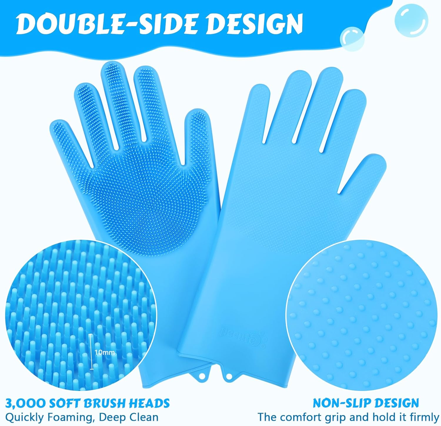 Pecute Pet Grooming Gloves - Heat Resistant Silicone Gloves with High-