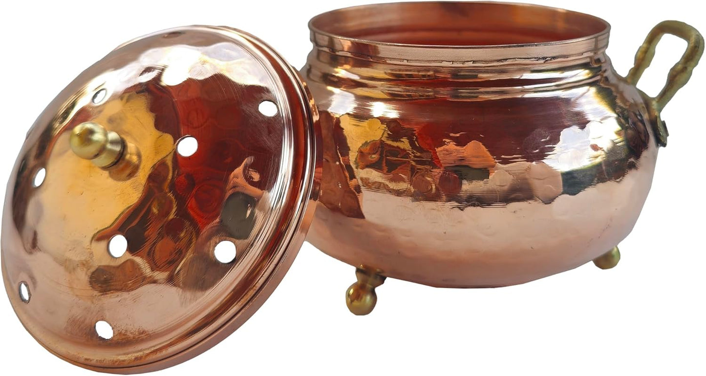 Copper Bowl for Incense Burner, Altar Piece, Witch Cauldron Terracotta Planter Pot Candy Holder Tabletop Figurine Gifts for Spiritual People