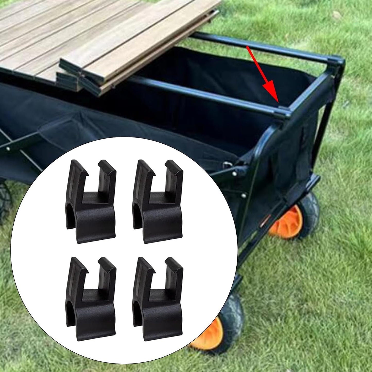 8 Pack Camping Wagon Table Top Attachment Buckle Snap-on Mount Pole Cl