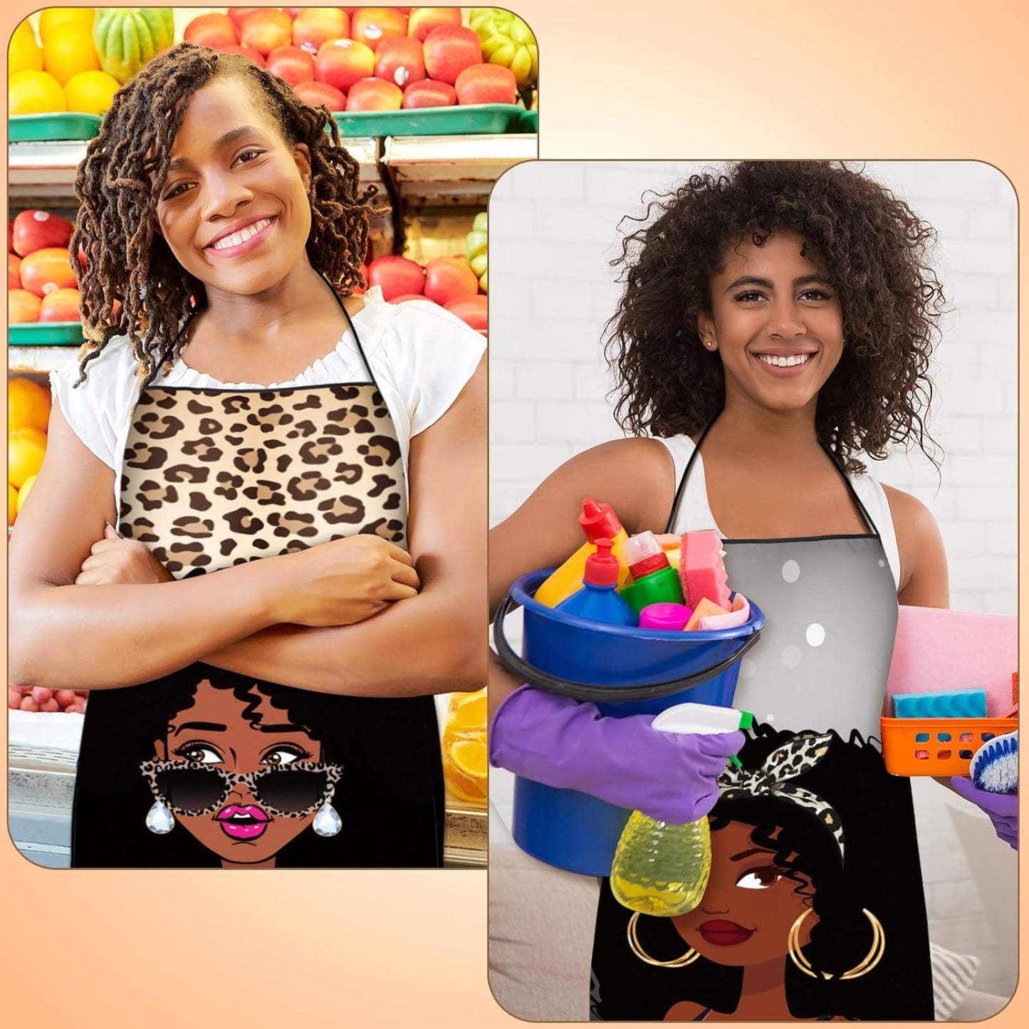 Eurzom 3 Pcs African American Aprons for Black Women African Print Wat