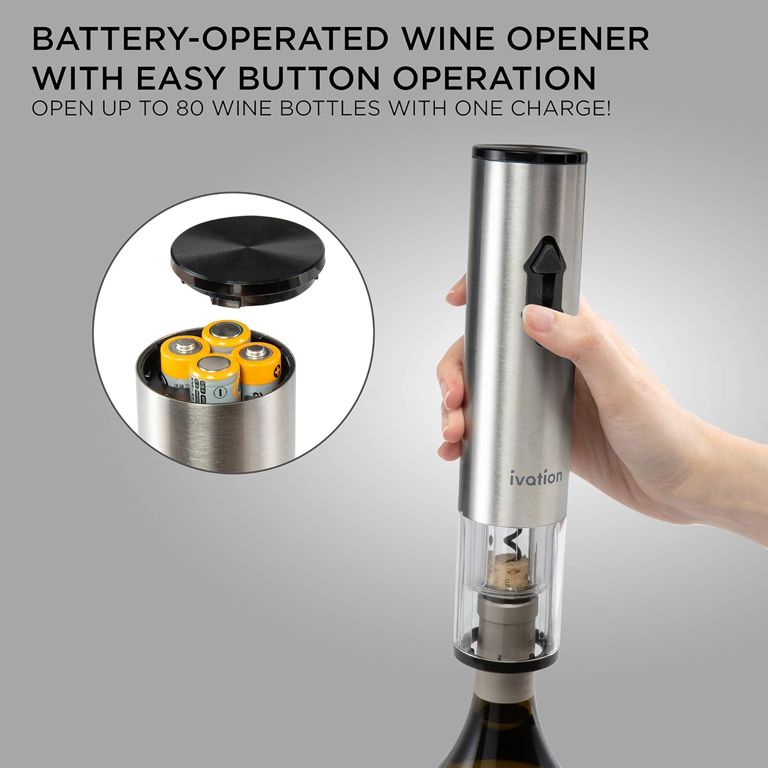 Ivation 9-Piece Wine Set | Electric Opener, Air Pump, Pourer with Aera