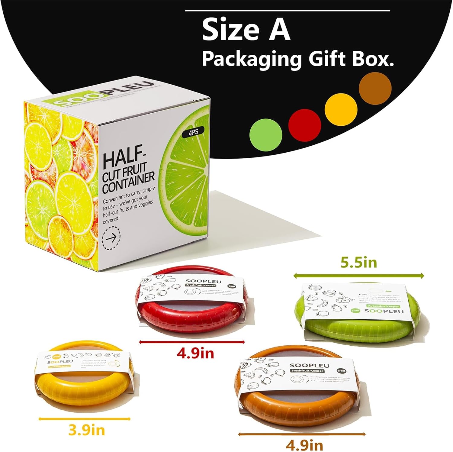 Avocado Saver and Tomato Holder - Set of 4 Reusable Storage Containers