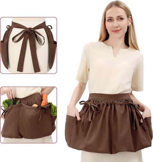 Harvest Apron Gardening Apron with Pockets or Drawstring Bag for Fruit Storage Pick Pouch Women Men