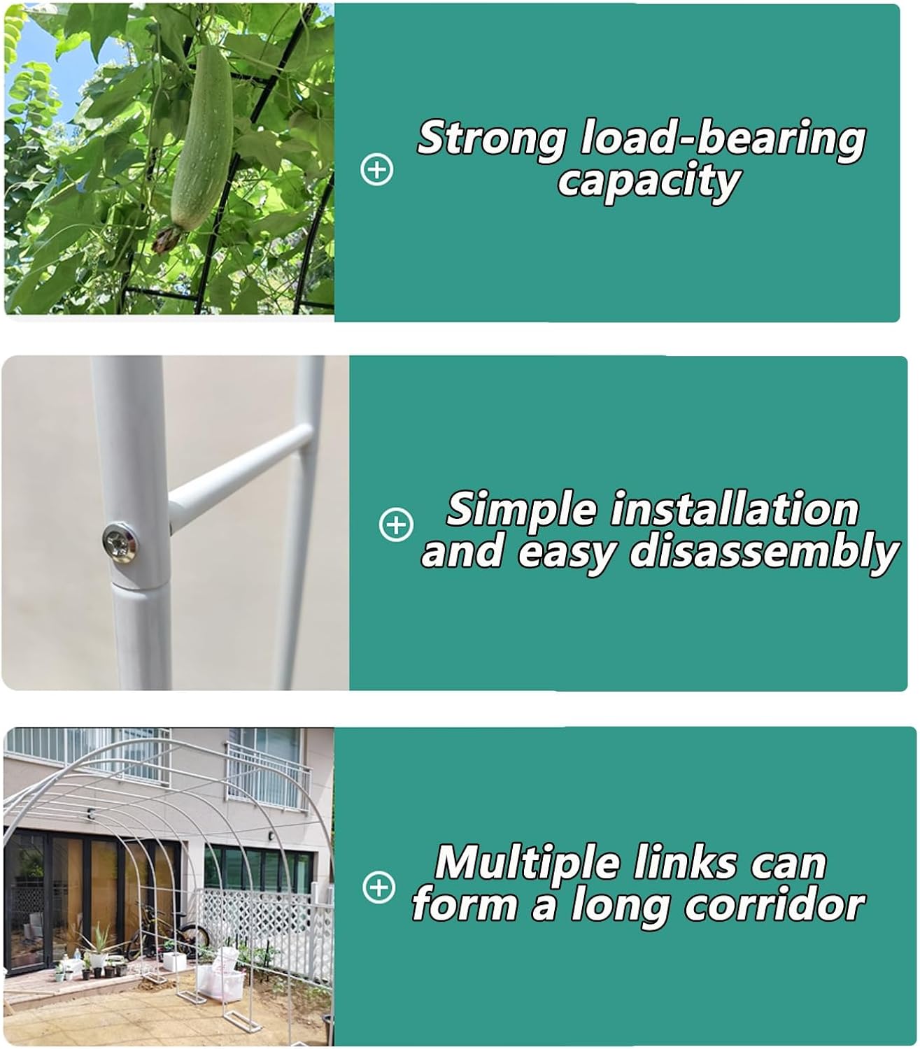 Metal Garden Arch - Elegant Floral Archway for Wedding & Climbing Vines, Durable Trellis for Outdoor Plants, Green Color, 240x220x25cm, Perfect for Garden Decoration