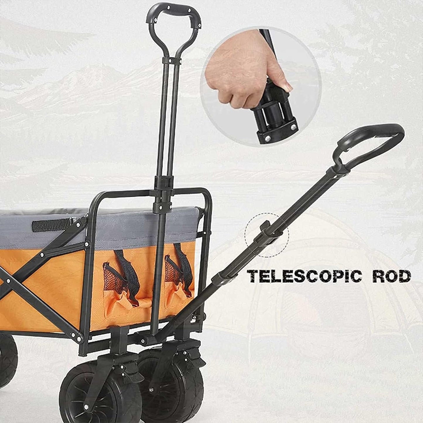 Outdoor Garden l Shopping Cart 100l Large Capacity with All-Terrain Wheels Wagon for Kids Portable Storage Garden Carts and Wagons Bearing 100kg