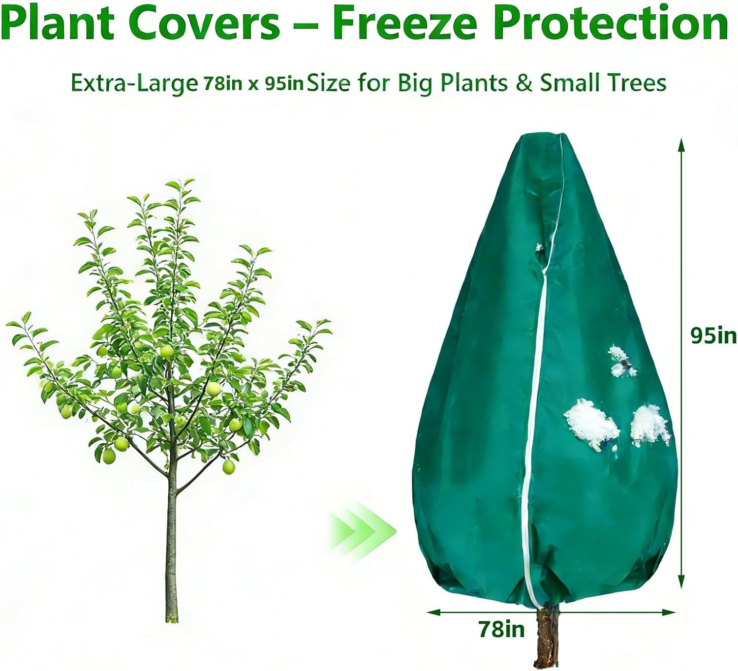Plant Covers Freeze Protection-78"W x 95"H Extra Large Frost Blankets 