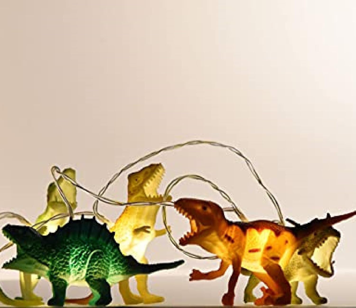 LED Dinosaur String Lights - Battery Operated, Perfect for Boys Room D