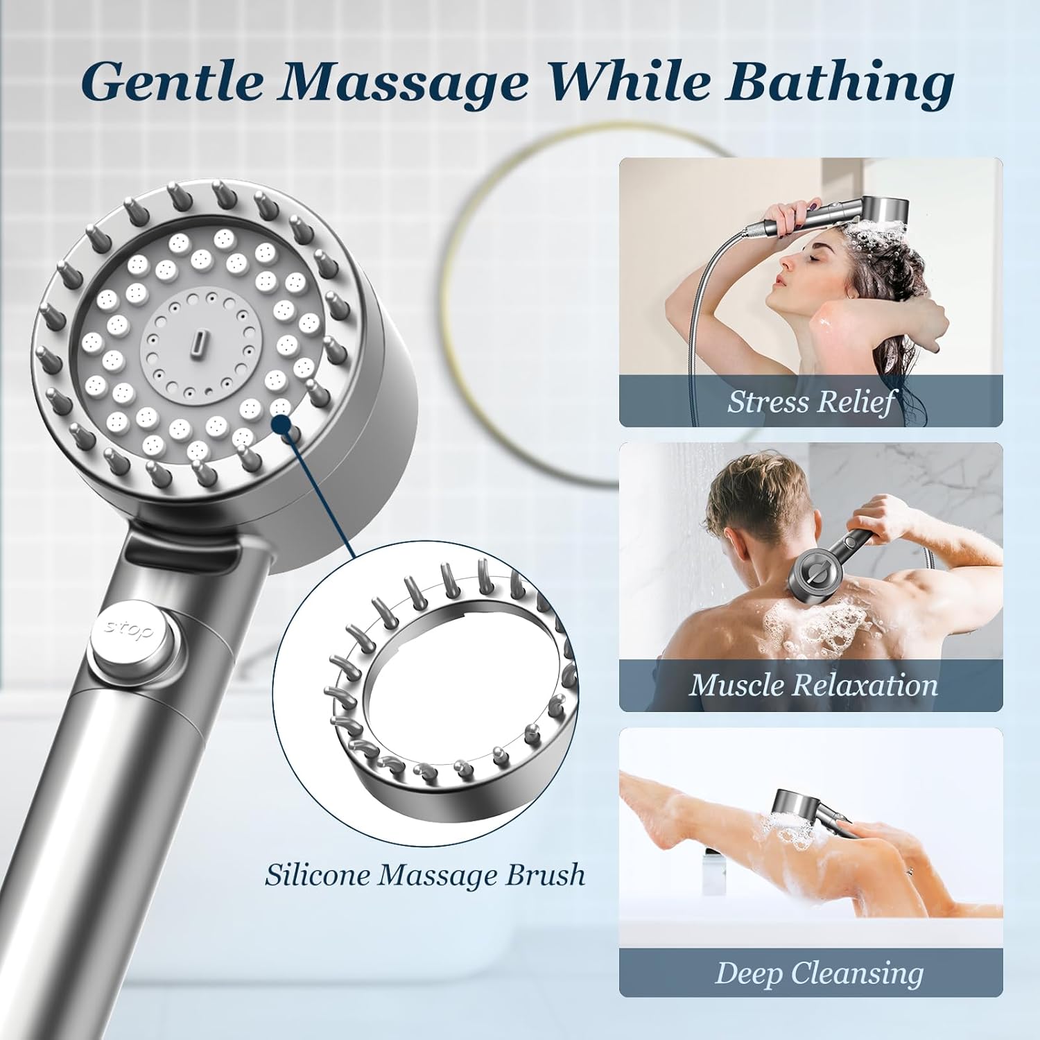 FEELSO Filtered Shower Head with Handheld, High Pressure 4 Spray Showe