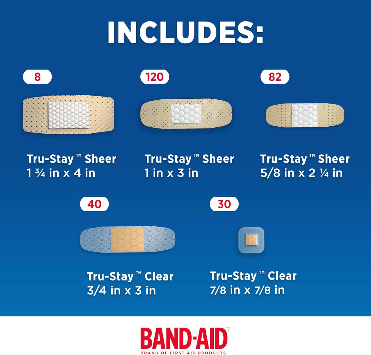 BAND-AID Brand Adhesive Bandages Family Variety Pack, Sheer & Clear Fl