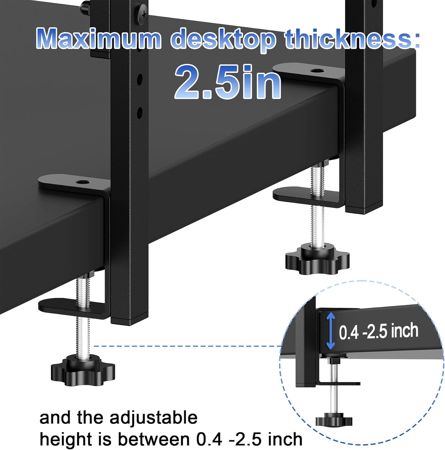 Spacrea clamp on Desk Shelf, 2 Tier Office Desk Shelves Organizer, Woo