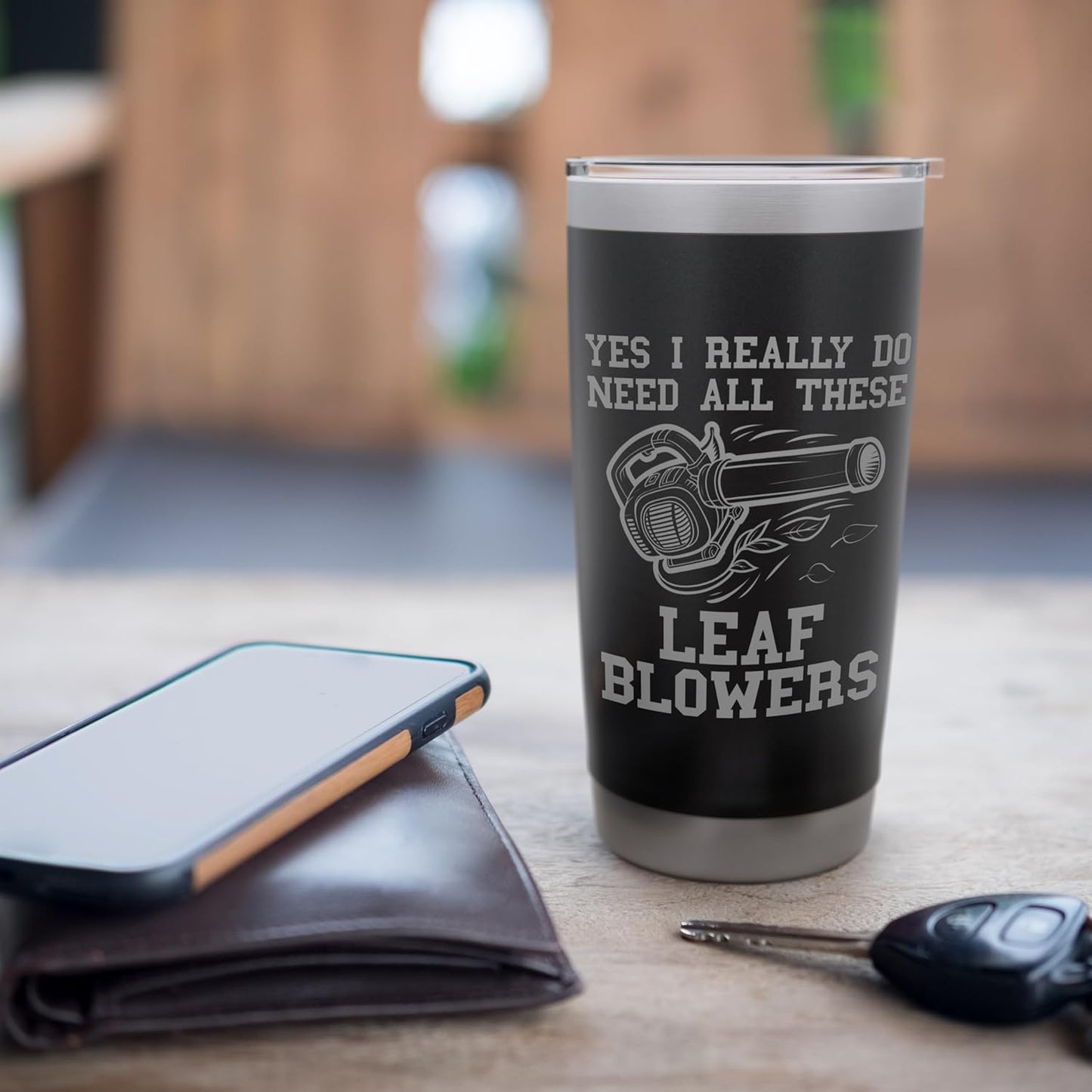 Leaf Blower Collector Men Funny Lawn Care Yard Leaf Blowing Stainless Steel Insulated Tumbler