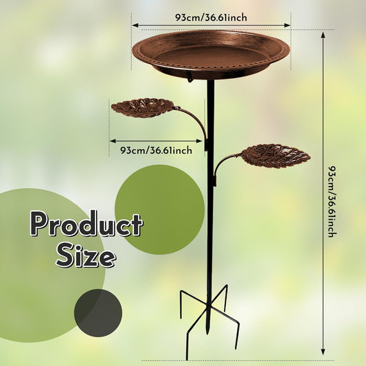 Metal Bird Bath for Outside - 36In Vintage Freestanding Birdbaths and 