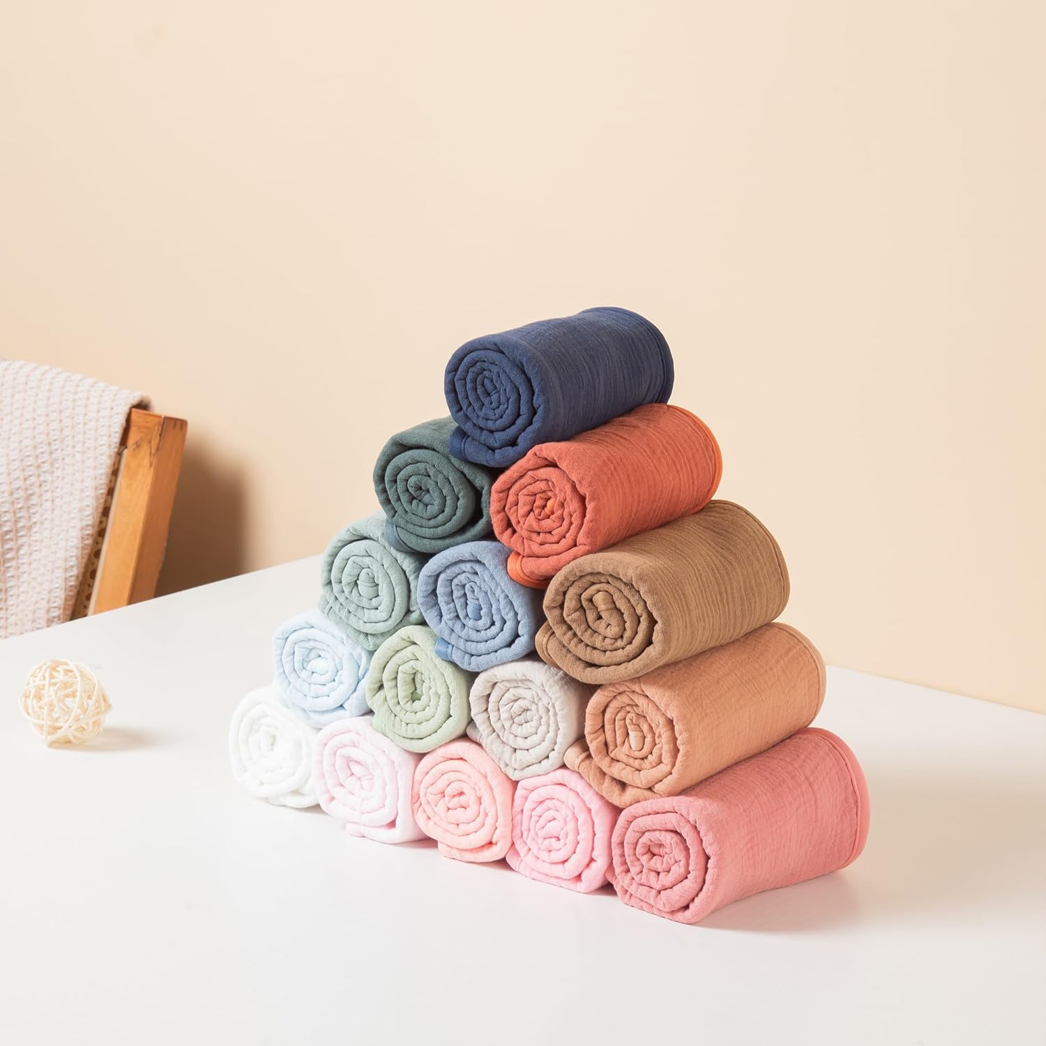 Baby Muslin Burp Cloths 20x10in - Ultra Soft & Absorbent, Neutral Colo