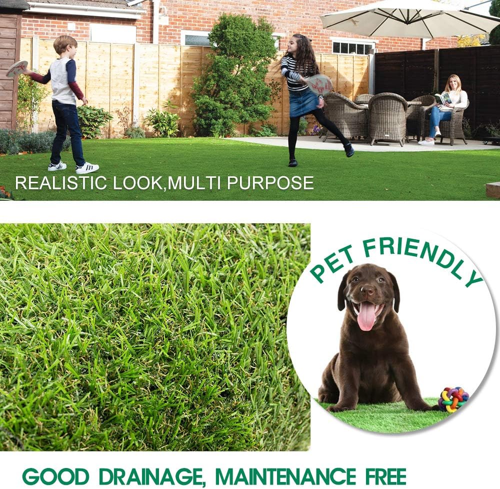 Artificial Grass 4 FT x 13 FT ( 52 Square ft ) Synthetic Thick Lawn Astro Turf Landscape Balcony Carpet Perfect for Indoor/Outdoor Fake Grass Rug