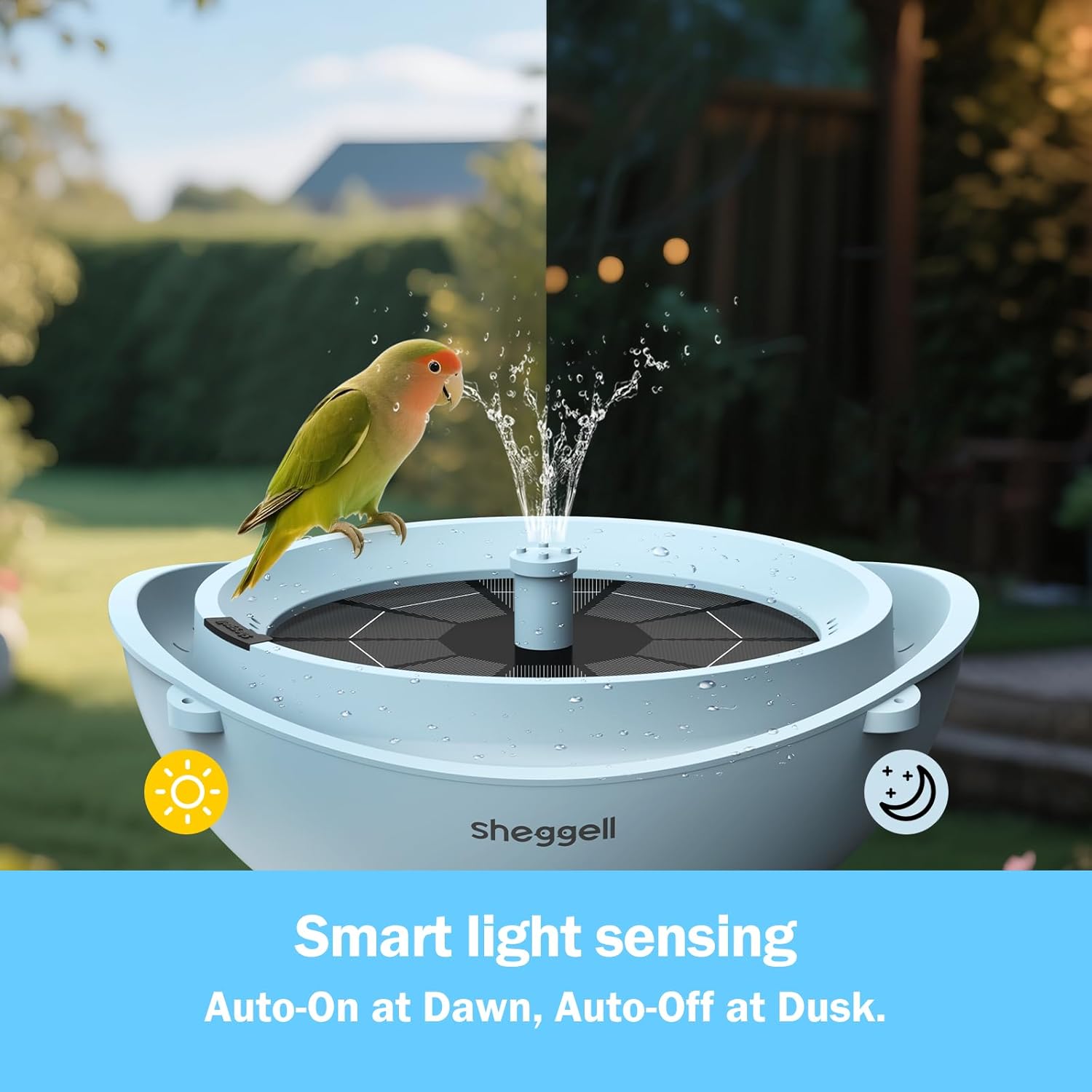 Sheggell Smart Bird Bath, 2L Large Capacity with Water Circulating Fil
