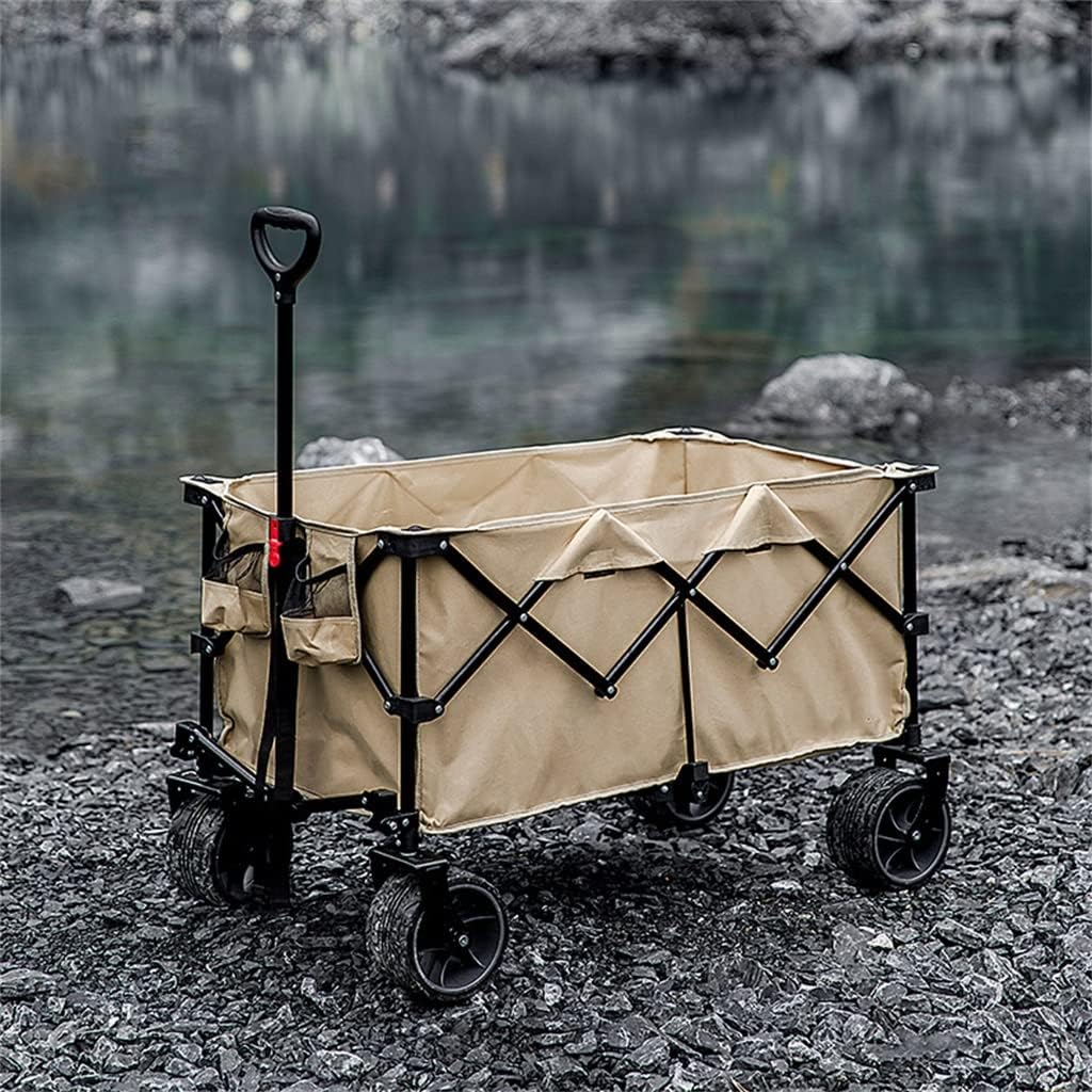 HBJWOV 180L Foldable 7 Inch Wheel Outdoor Portable Adjustable Length P