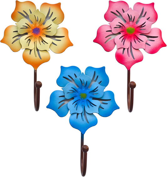 Decorative Wall Mounted Flower Hooks,Flower Shaped Decorative Wall Hoo
