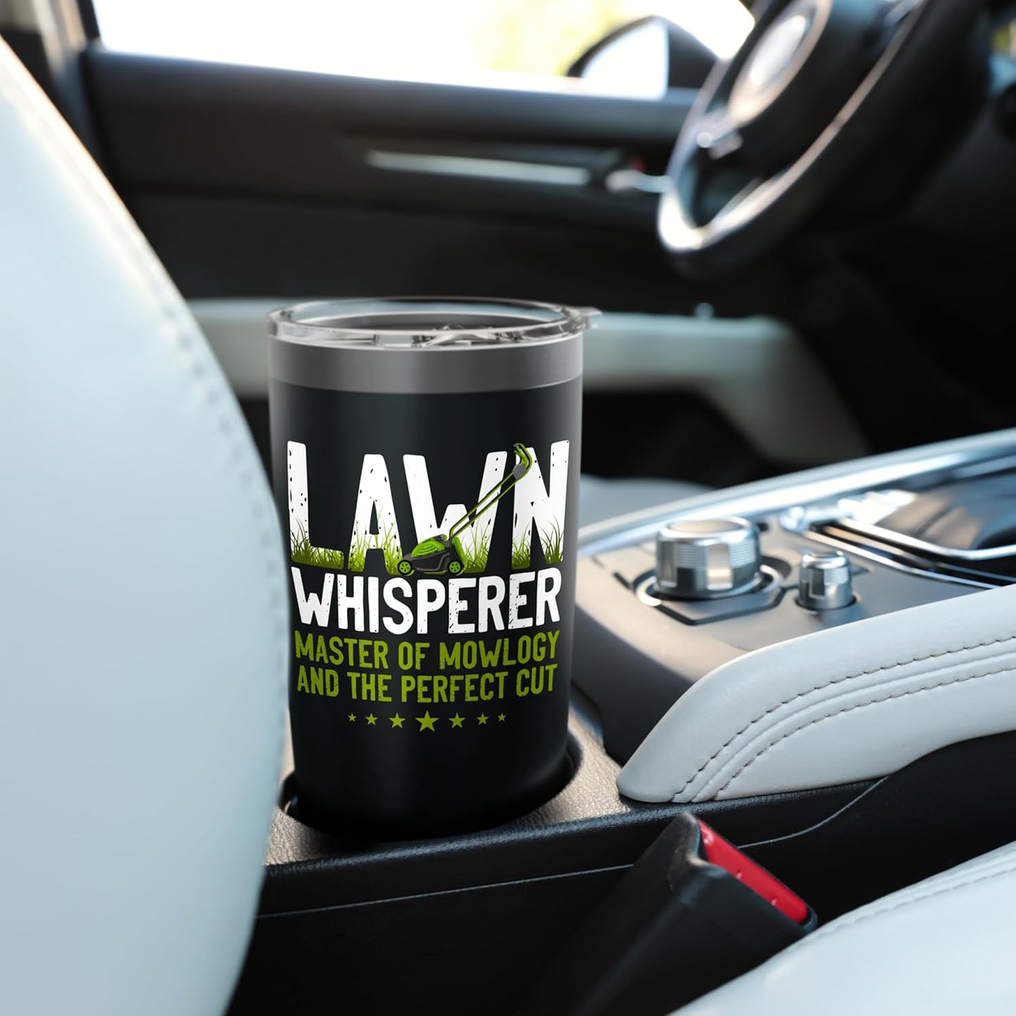 Lawn Mower Mowing Dad Father Landscaper Vintage Lawn Stainless Steel Insulated Tumbler