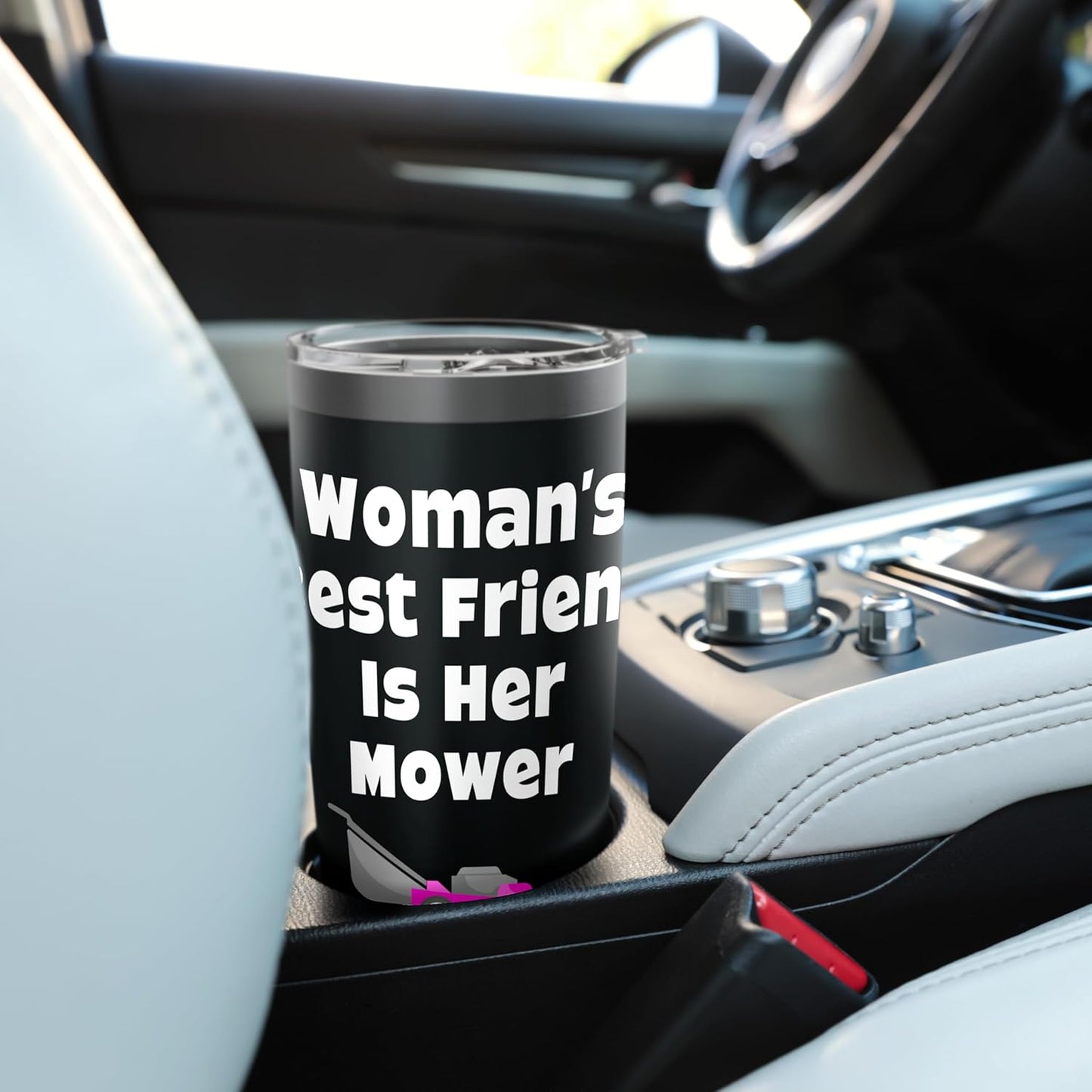 Funny Pink Lawn Mower for Women Lawn Care Lawn Mowing Mom Stainless Steel Insulated Tumbler