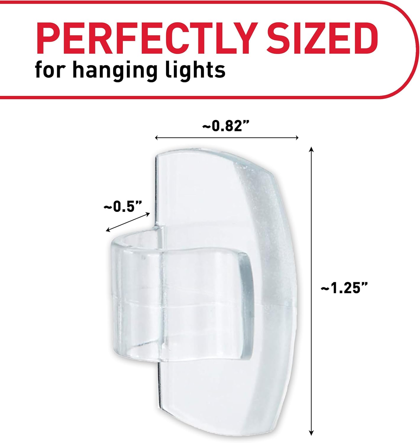 Command Outdoor Light Clips, 20 Clear Clips and 24 Command Strips, Damage-Free Hanging Outdoor Light Clips with Weather Resistant Strips, Wall Clip for Hanging Outdoor Lights and Cable Management