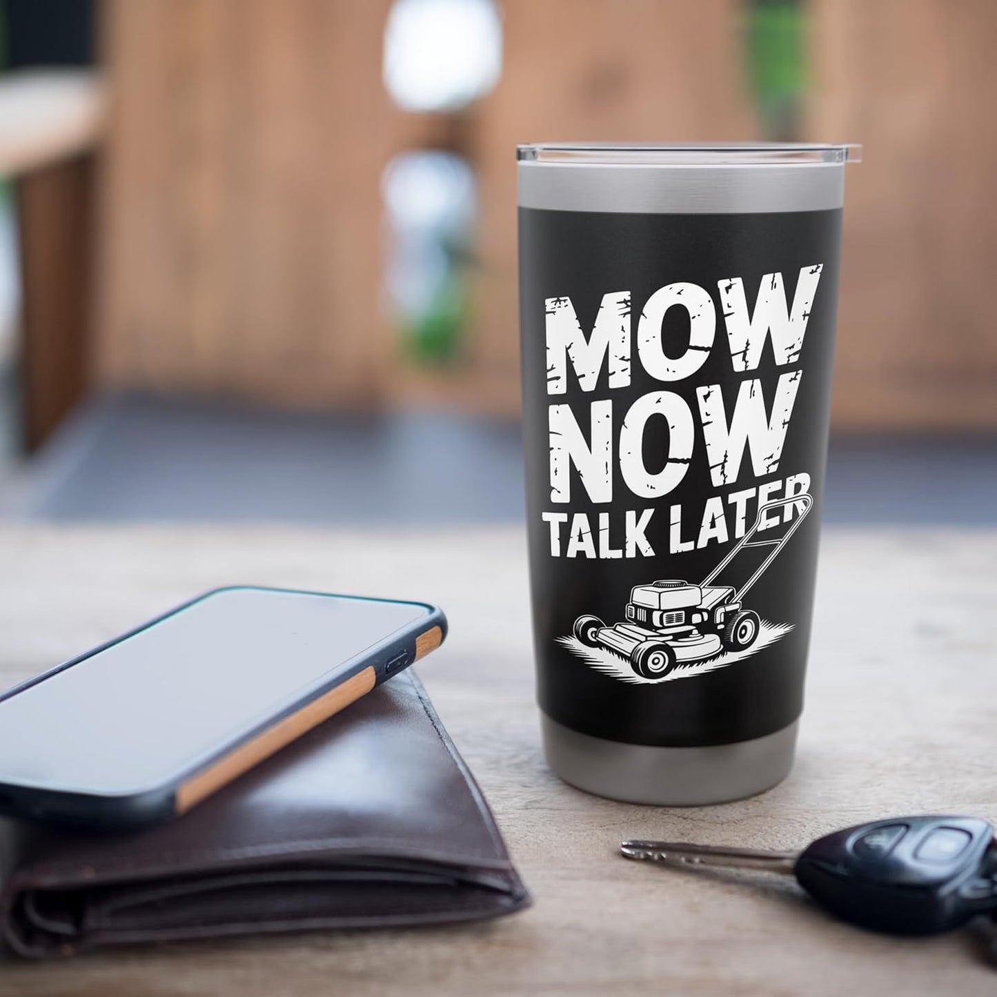 Lawn Striper Lawn Care Mowing Mow Now Lawn Mover Stainless Steel Insulated Tumbler