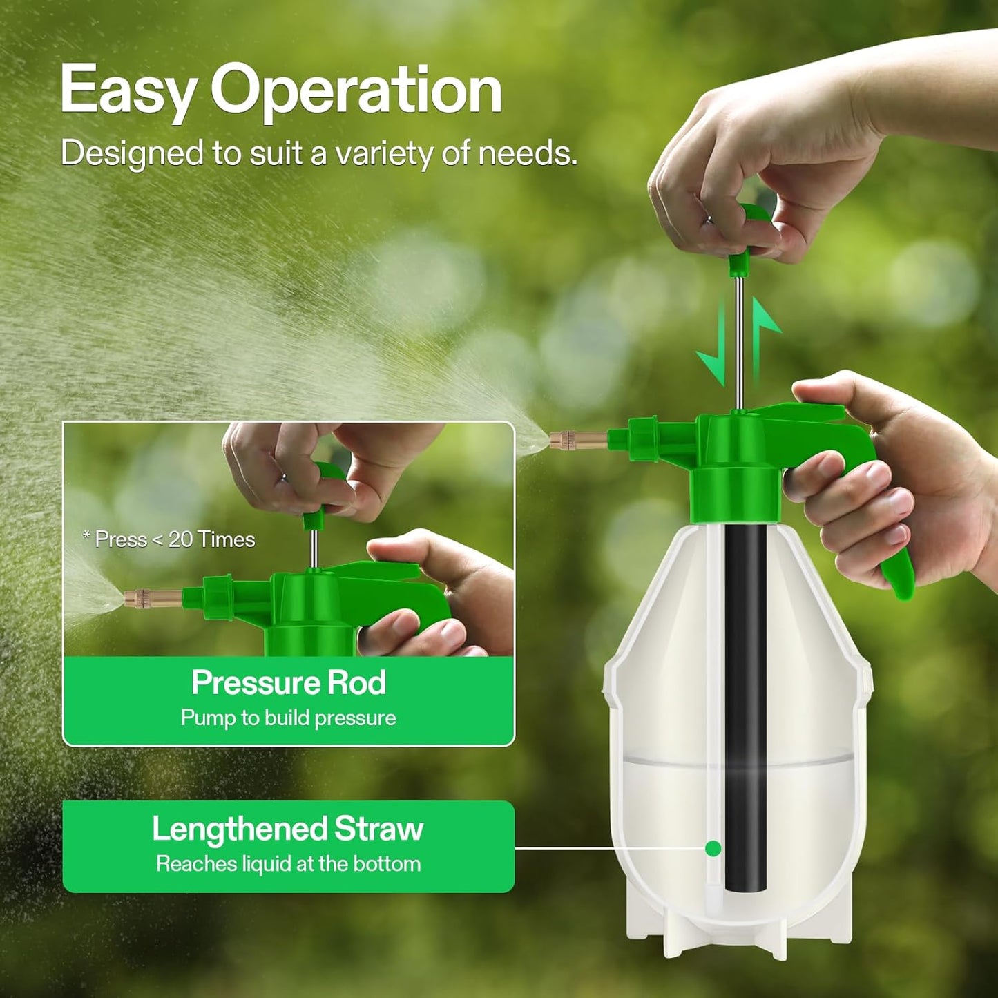 VIVOSUN 50oz Pump Sprayer, Handheld Garden Water Sprayer Bottle with A