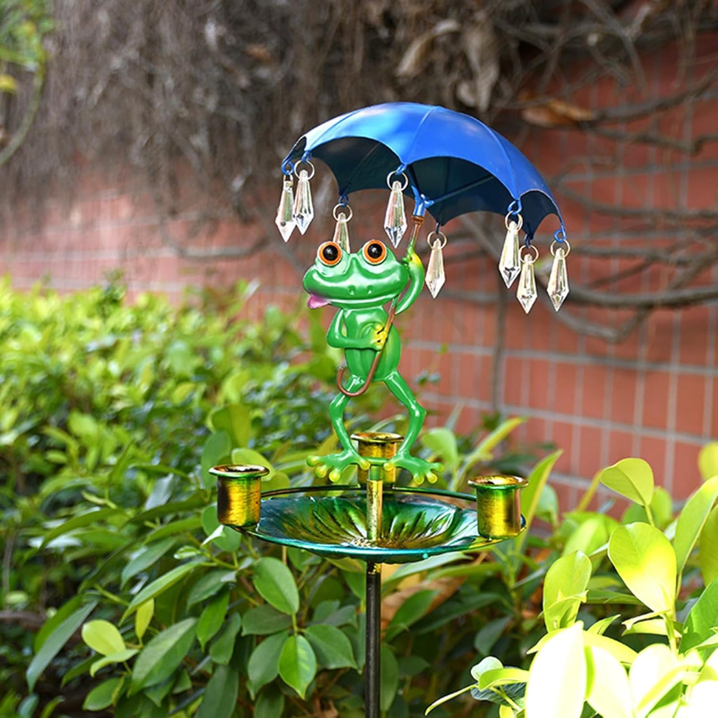 Weather Bird Feeder Metal Design for Hummingbirds Providing Double Food and Water in Gardens Easy Install Outdoor Garden Feeder