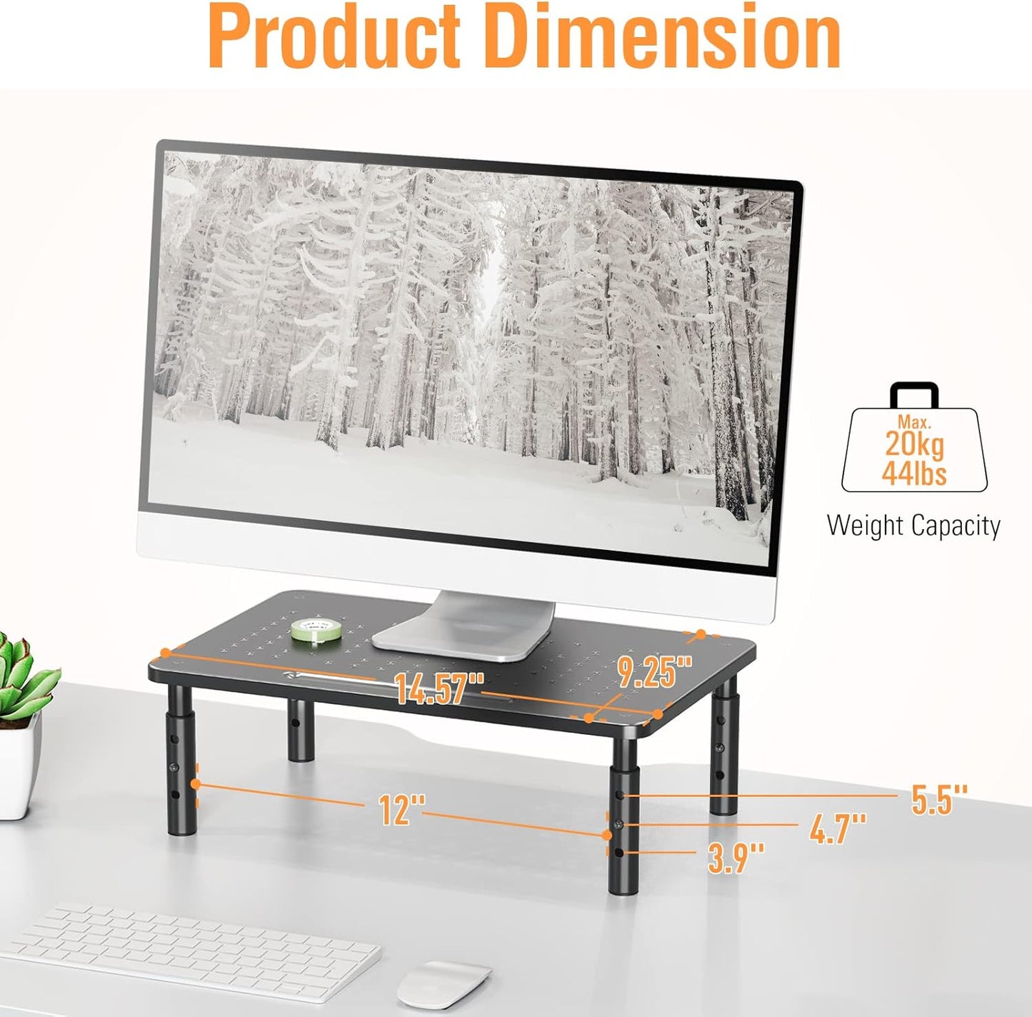 ELIVED 2 Pack Monitor Stand Riser - 3 Height Adjustable Monitor Stand 
