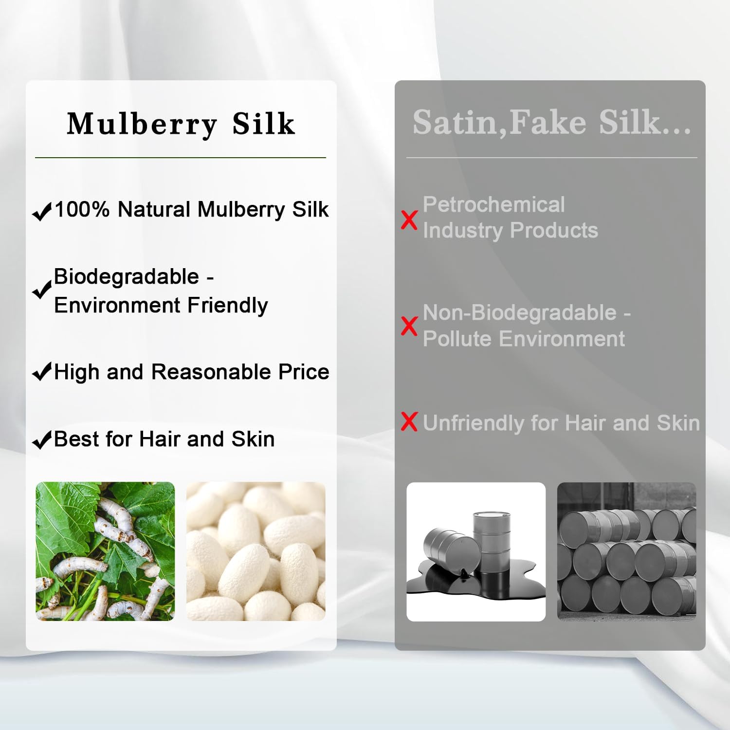 ZIMASILK 100% Pure Mulberry Silk Pillow Cases for Hair and Skin, Soft,