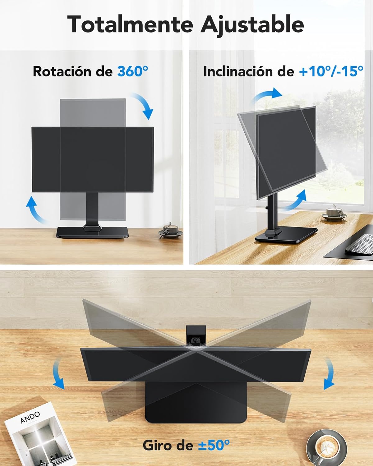 HUANUO Monitor Stand, Freestanding VESA Mount for 13 to 34 Inch Screen