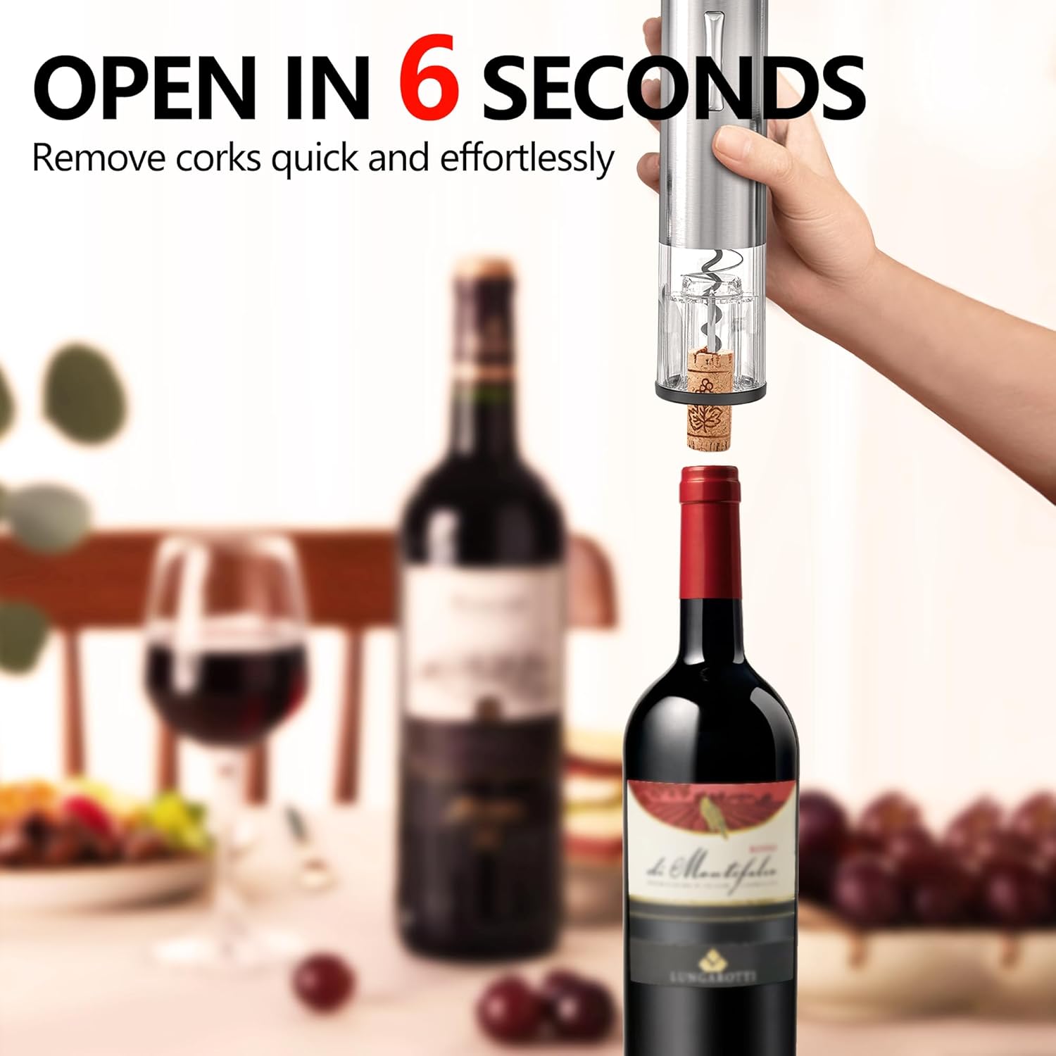 4-in-1 Rechargeable Electric Wine Opener Wine Aerator Gift Set with El