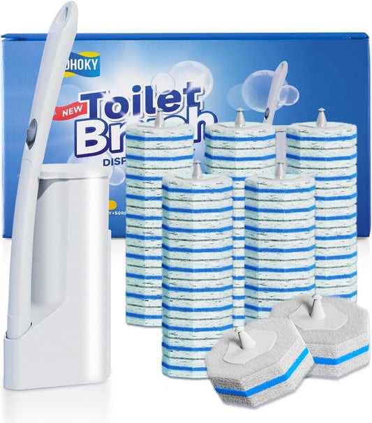 Disposable Toilet Brush Cleaning System with 50pcs Refills Pads Replac