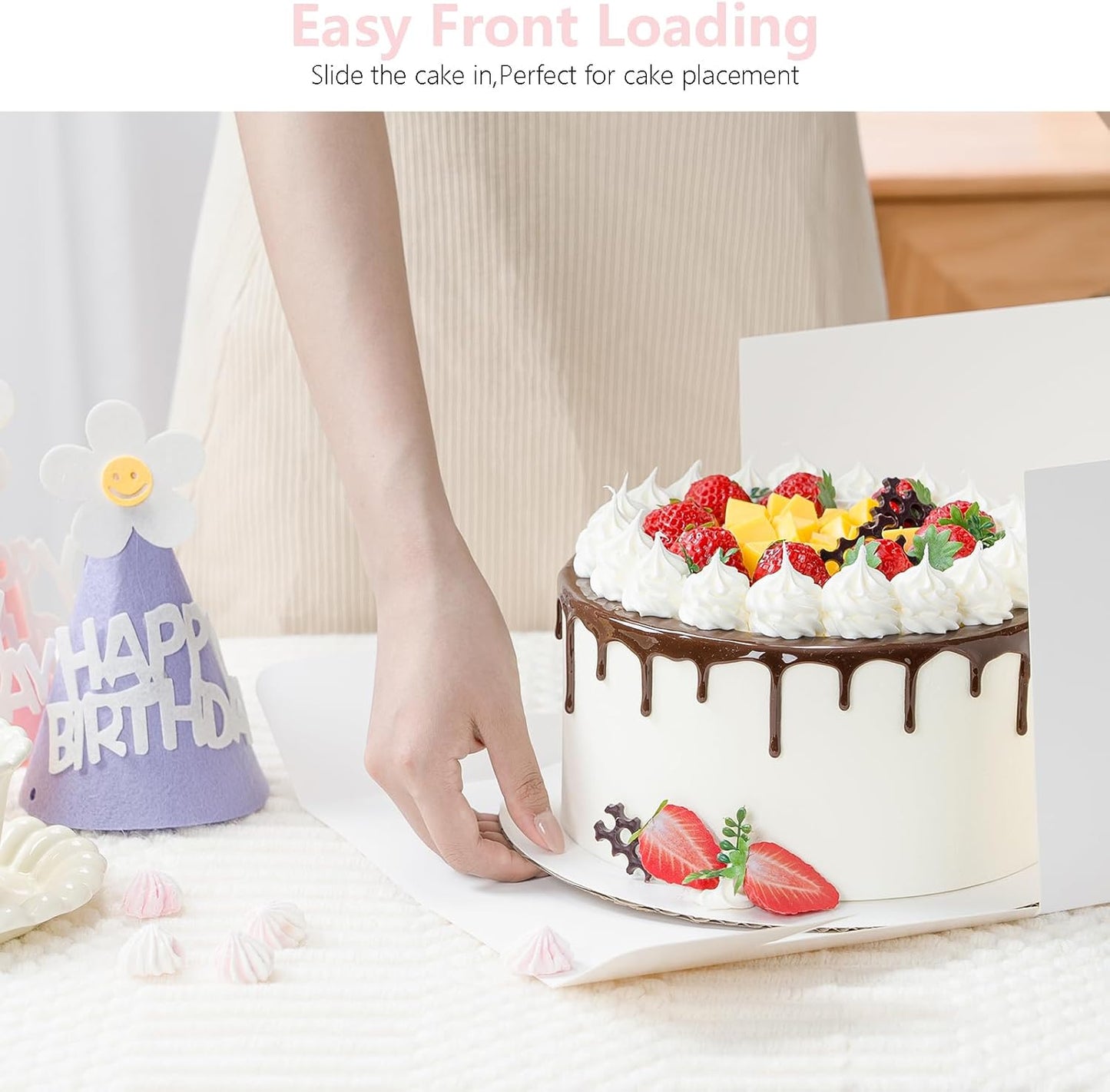 3 Pack Cake Boxes, 10x10x8 Inches Tall Cake Box with Cake Boards, White Bakery Boxes with Window, Disposable Cake Containers with Lids for Cake, Donuts, Pies, Cookies, Wedding, Birthday, Party