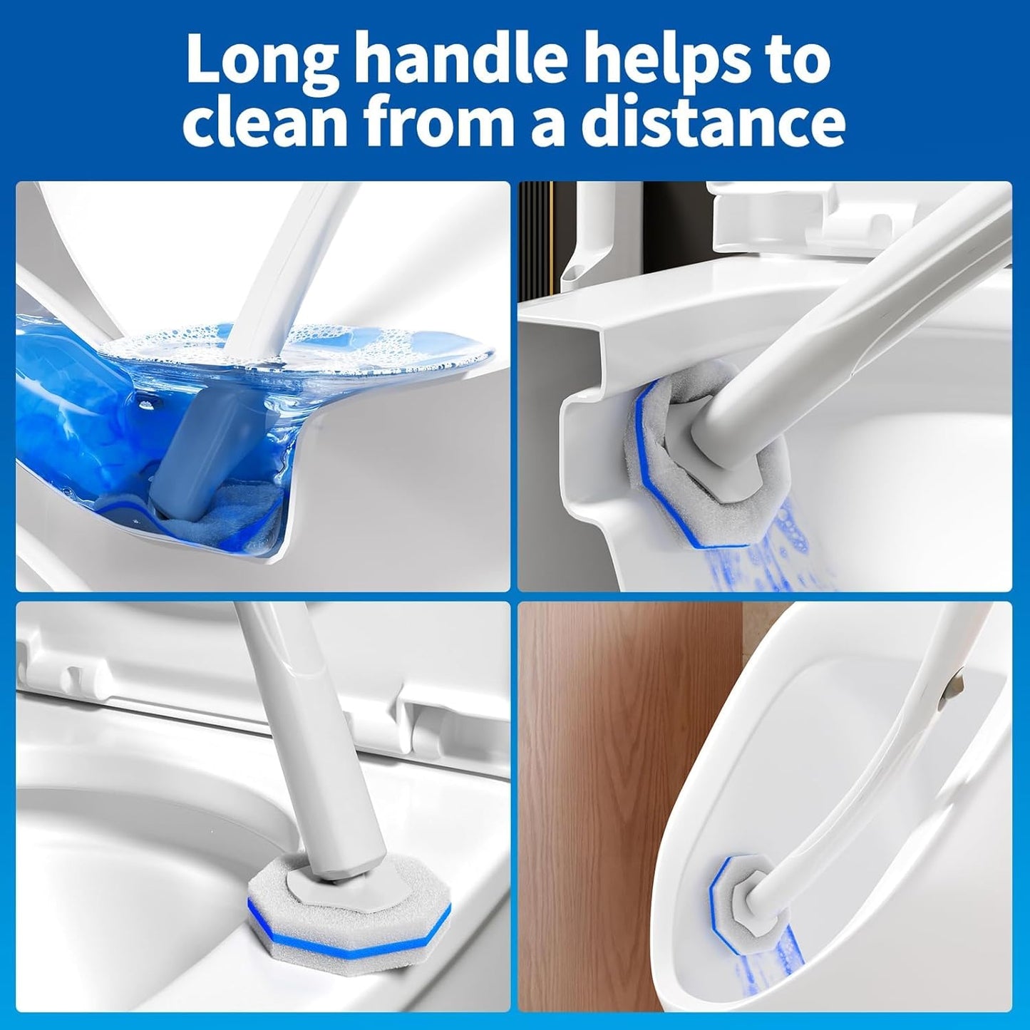 Disposable Toilet Brush Cleaning System with 50pcs Refills Pads Replac