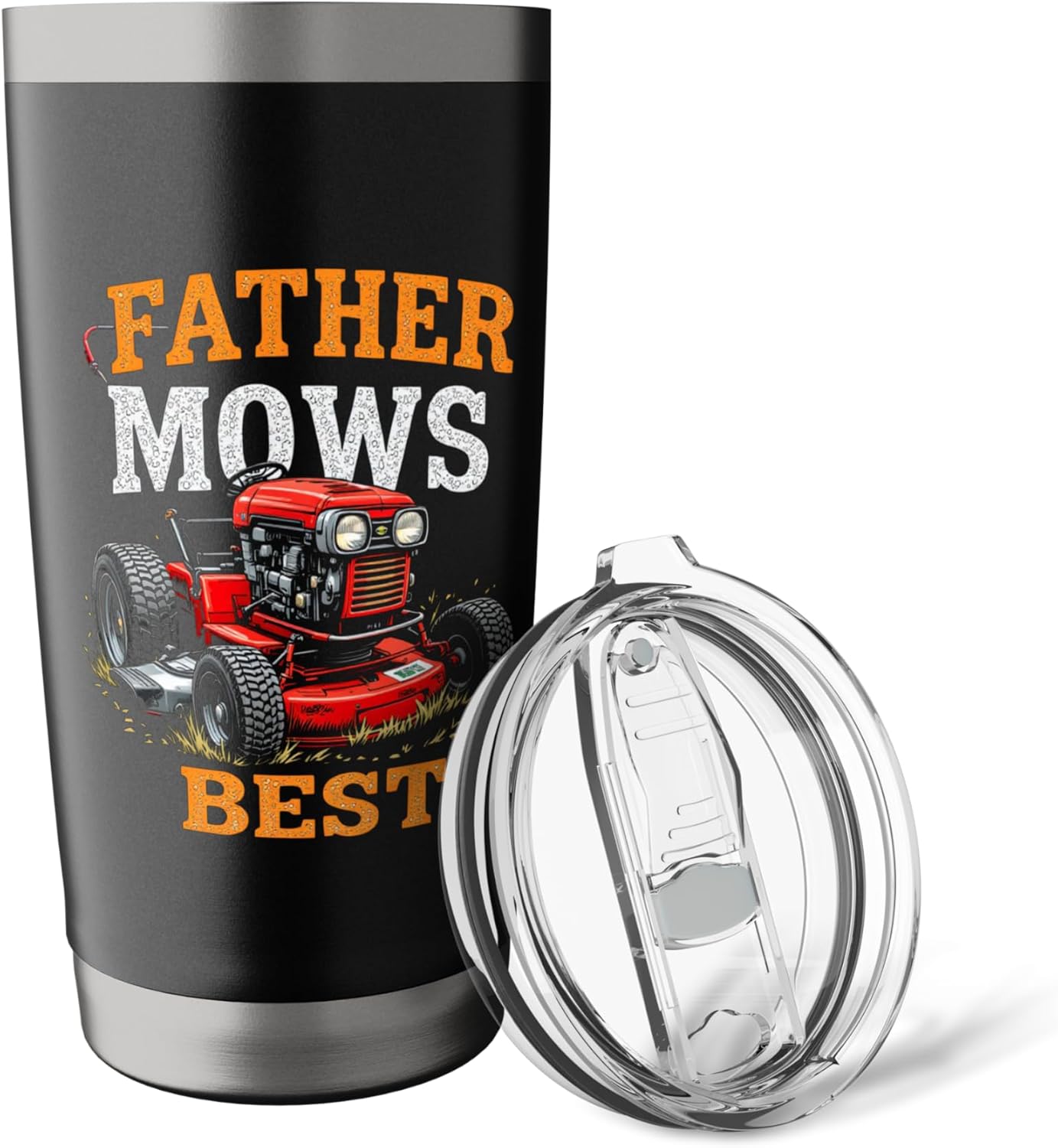 FATHER MOWS BEST Lawn Care Humor Stainless Steel Insulated Tumbler