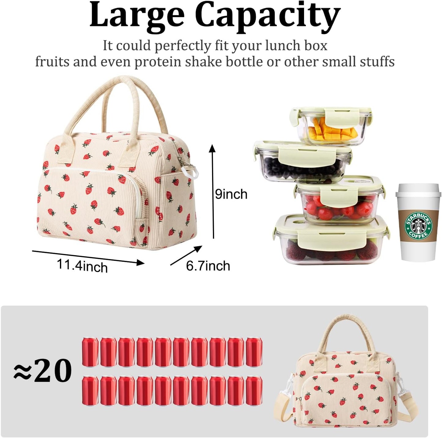 MEXS Insulated Lunch Bag for Women Men Large Reusable Lunch Box Adult Leakproof Portable Cooler Tote Bags for Work Picnic