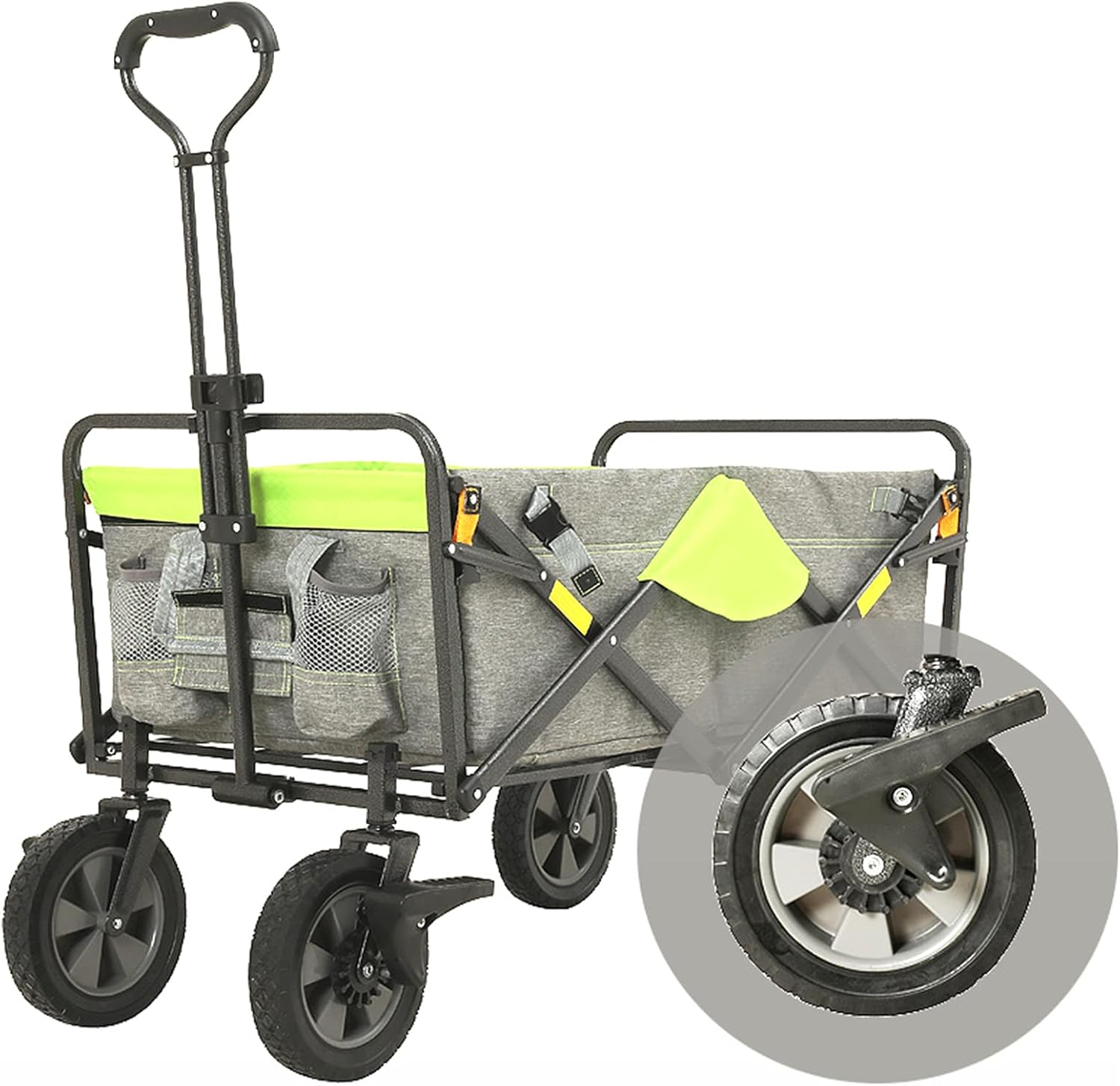 Foldable Outdoor Cart Rubber Wheels Heavy Duty Utility Wagon Camping P