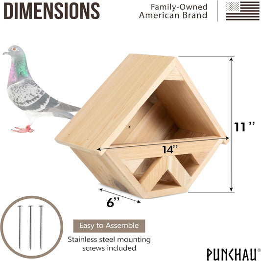 Cedar Mourning Dove Nesting Box - Dove Bird House for Outside Nesting,