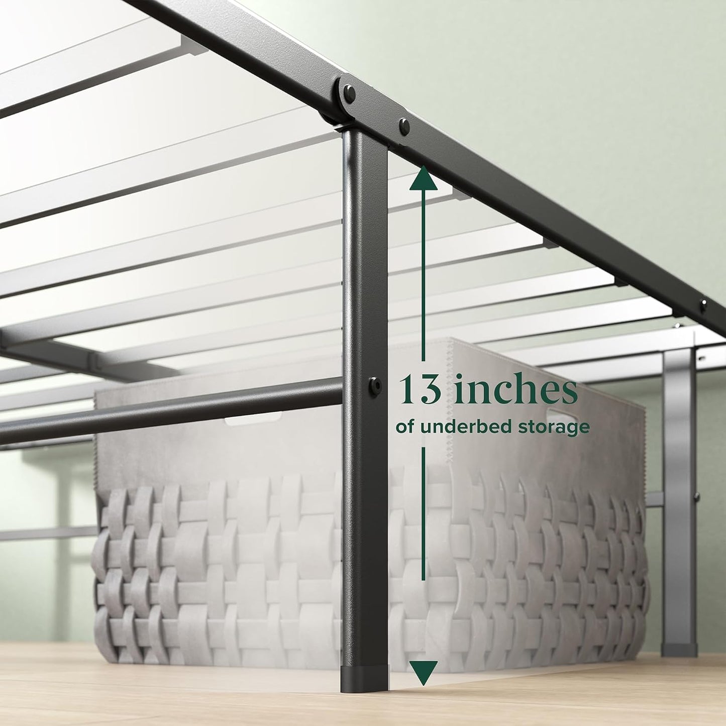 Zinus Rumi 14in Queen Metal Bed Frame, Quick Assembly SmartBase® Mattr
