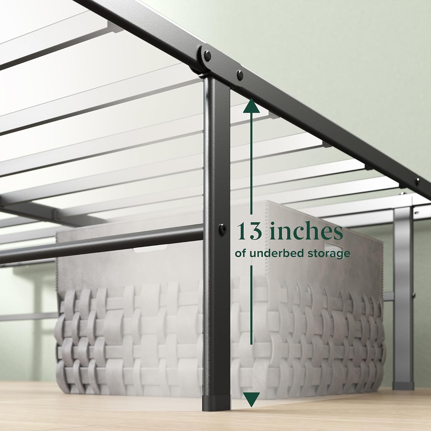 Zinus Rumi 14in Queen Metal Bed Frame, Quick Assembly SmartBase® Mattr