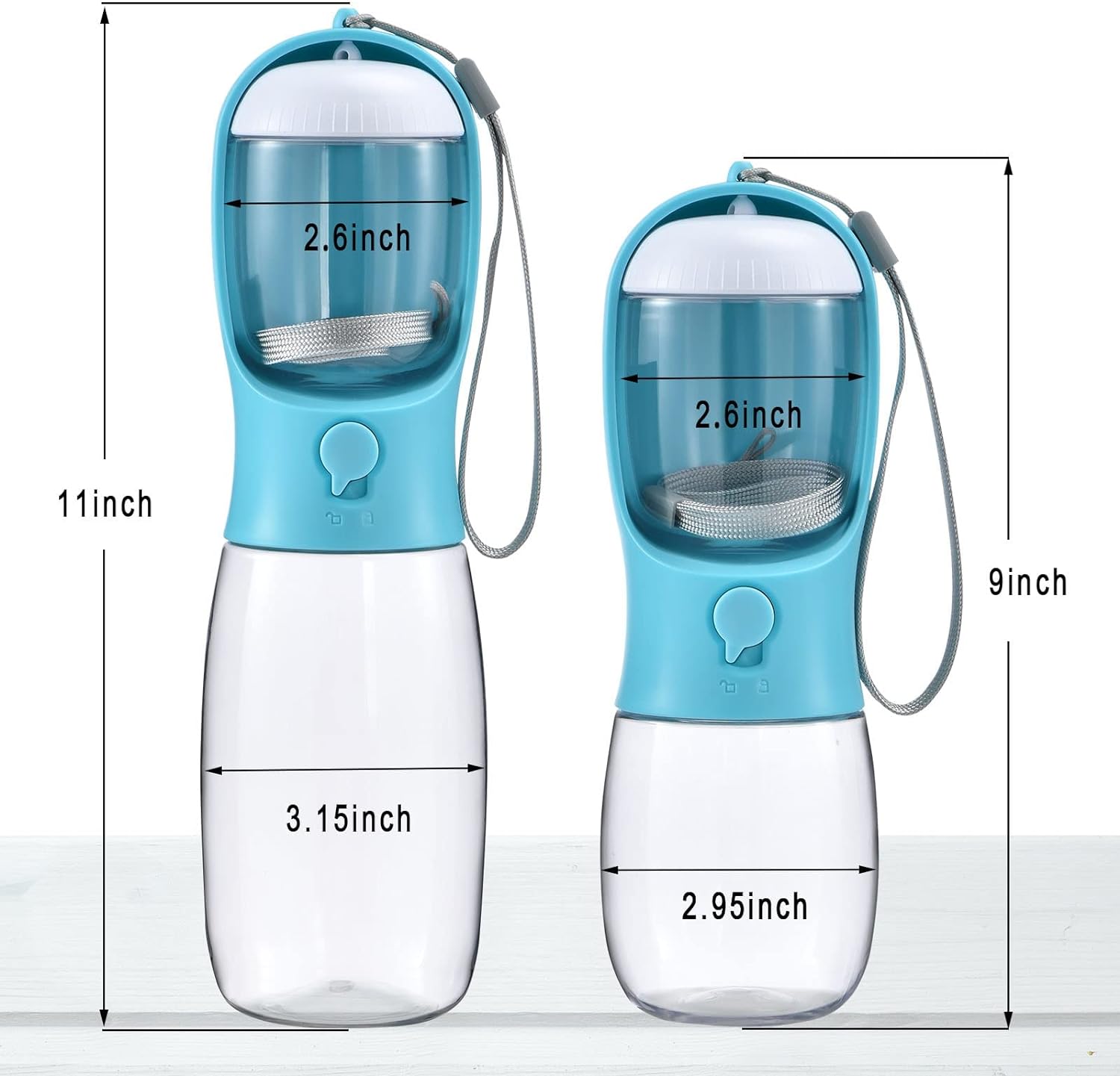 Dog Water Bottle with Food Container, Travel Puppy Water Bowl, Portabl