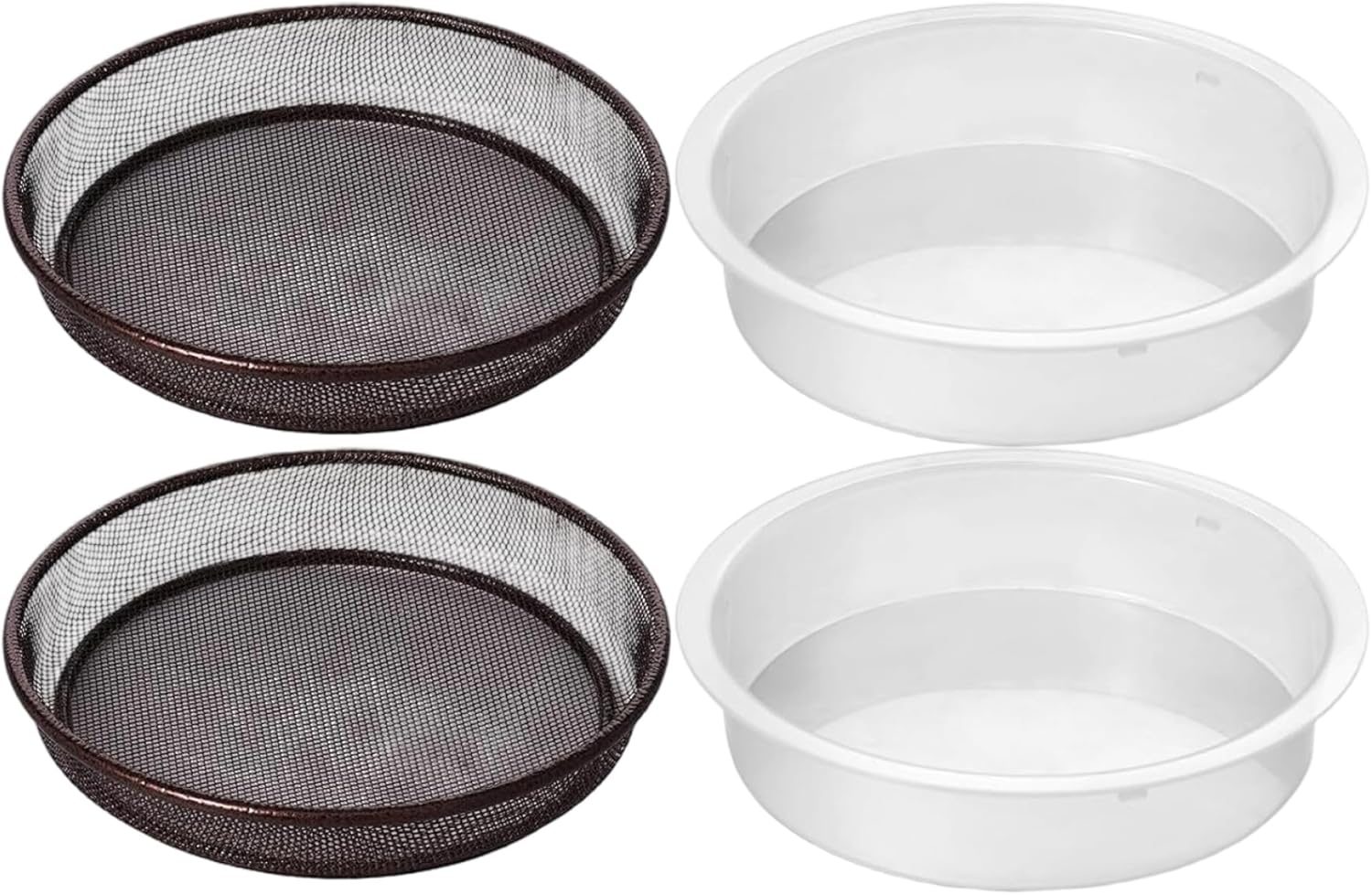 4PCS Bird Feeder Tray, Hanging Birdfeeder & Birdbath 2 Mesh Trays & 2 