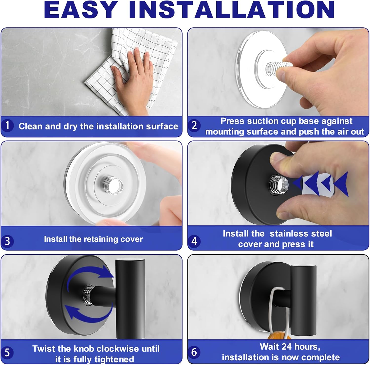 Suction Cup Hooks, Removable Shower Hooks for Inside Shower – Towel Ho