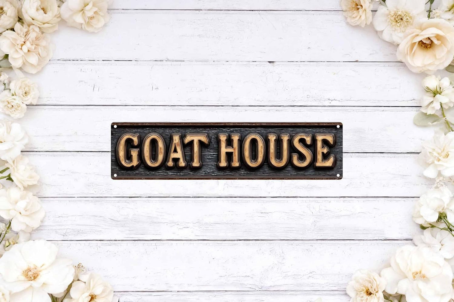 Vintage Tin Goat House Sign Retro Metal Sign Suitable For Home Farm Ga