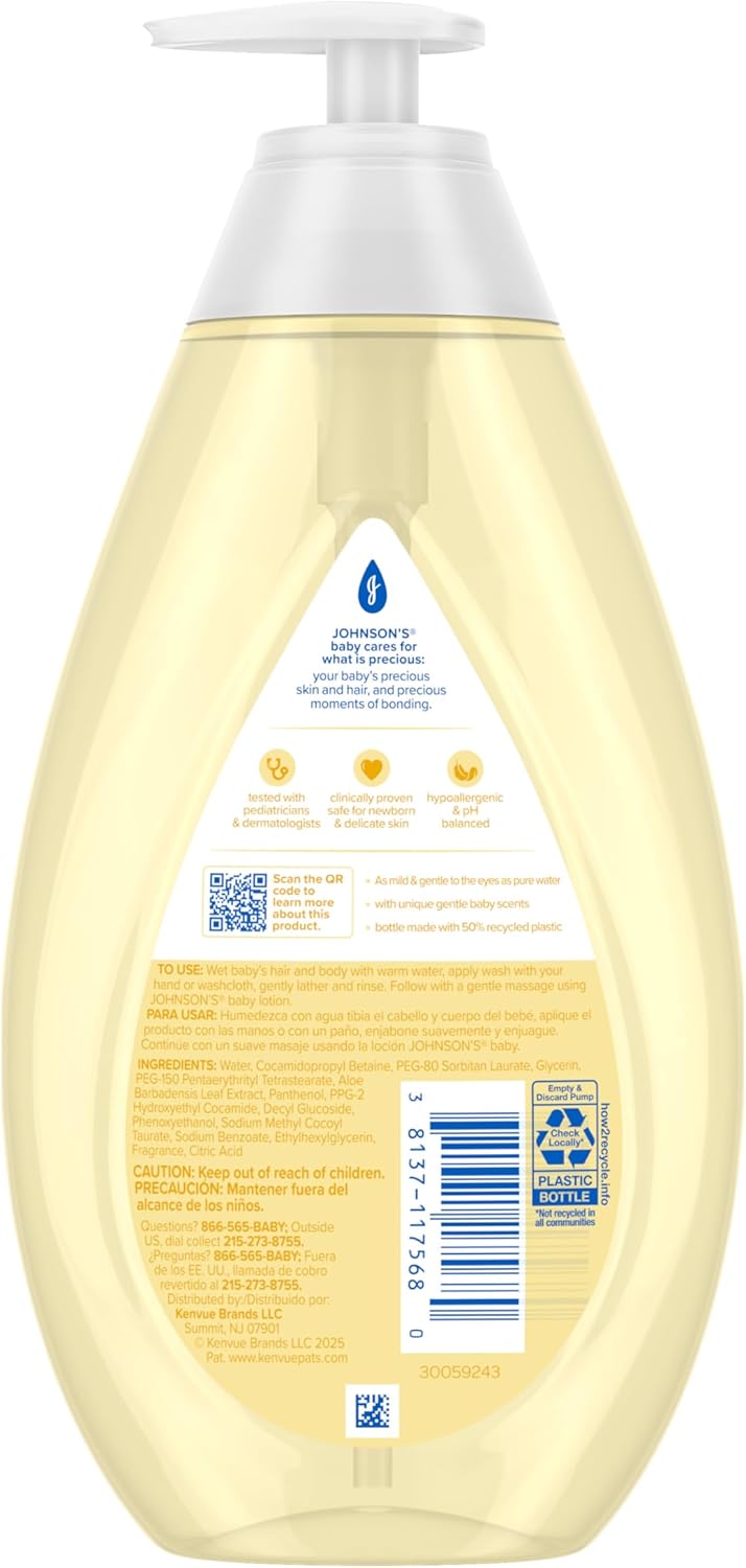 Johnson's Baby Head-To-Toe Baby Wash & Shampoo + Aloe & Vitamin B5, 2-
