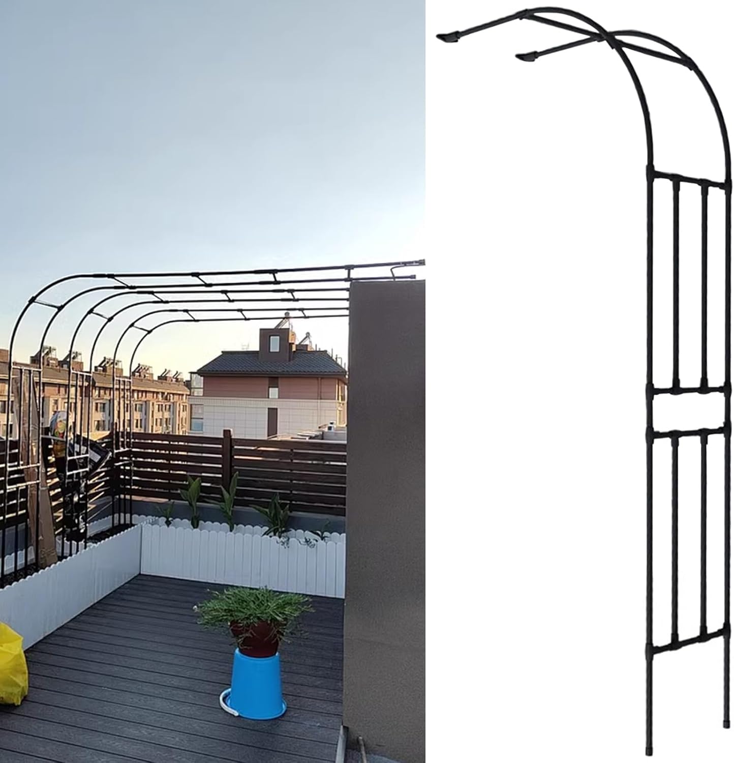 9.8FT Metal Rose Arbor Trellis - PE Coated Steel Wedding Archway & Garden Decor, Durable Support Frame for Climbing Plants, Outdoor Pergola Arch (1.3FT x 7.9FT)